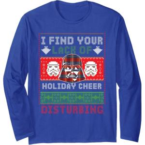 image:imageStar Wars Darth Vader Ugly Christmas Sweater Long Sleeve TShirtRoyal Blue