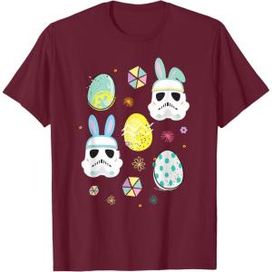 image:imageStar Wars Easter Bunny Stormtroopers and Easter Eggs TShirtBurgundy