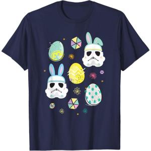 image:imageStar Wars Easter Bunny Stormtroopers and Easter Eggs TShirtNavy Blue