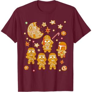 image:imageStar Wars Gingerbread Cookies Galactic Empire Holiday TShirtBurgundy