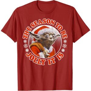image:imageStar Wars Jolly Yoda Tis The Season Christmas TShirt TShirtCranberry Red