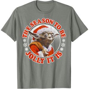 image:imageStar Wars Jolly Yoda Tis The Season Christmas TShirt TShirtOlive Heather