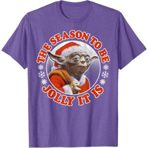 image:imageStar Wars Jolly Yoda Tis The Season Christmas TShirt TShirtPurple Heather