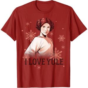 image:imageStar Wars Leia I Love Yule Christmas Snowflake TShirt TShirtCranberry Red