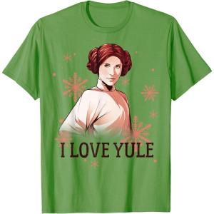 image:imageStar Wars Leia I Love Yule Christmas Snowflake TShirt TShirtGrass Green