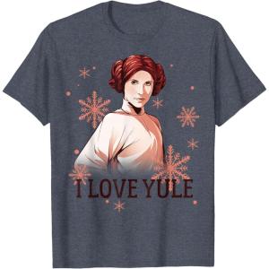 image:imageStar Wars Leia I Love Yule Christmas Snowflake TShirt TShirtHeather Blue