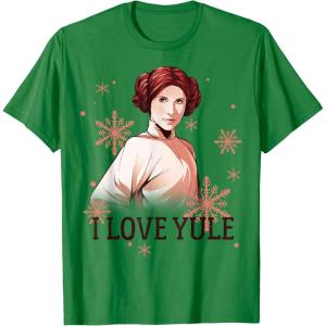 image:imageStar Wars Leia I Love Yule Christmas Snowflake TShirt TShirtKelly Green