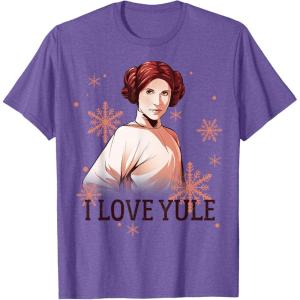 image:imageStar Wars Leia I Love Yule Christmas Snowflake TShirt TShirtPurple Heather