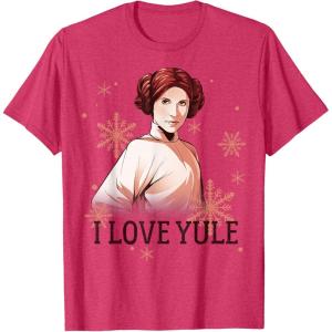 image:imageStar Wars Leia I Love Yule Christmas Snowflake TShirt TShirtRed Heather