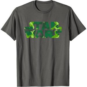image:imageStar Wars Logo Green Shamrocks St Patricks Day TShirtAsphalt Grey