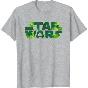 image:imageStar Wars Logo Green Shamrocks St Patricks Day TShirtHeather Grey