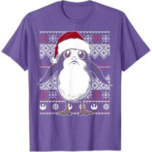 image:imageStar Wars Porg Ugly Christmas Sweater Graphic TShirt TShirtPurple Heather