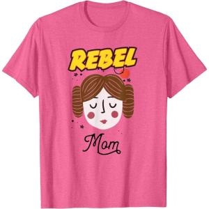 image:imageStar Wars Princess Leia Rebel Mom Mothers Day TShirt TShirtPink Heather