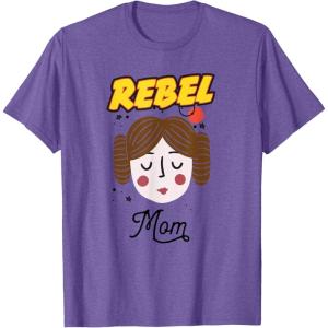 image:imageStar Wars Princess Leia Rebel Mom Mothers Day TShirt TShirtPurple Heather