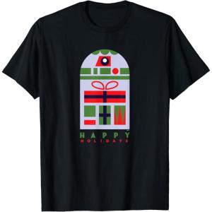image:imageStar Wars R2D2 Nordic Print Happy Holidays Christmas TShirtBlack