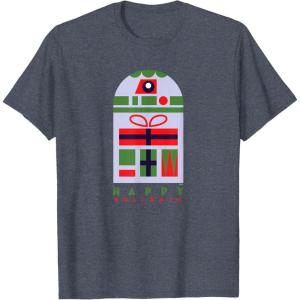 image:imageStar Wars R2D2 Nordic Print Happy Holidays Christmas TShirtHeather Blue