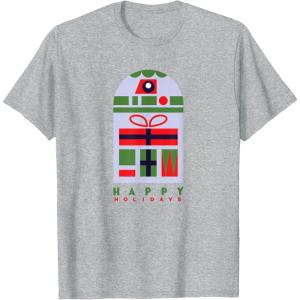 image:imageStar Wars R2D2 Nordic Print Happy Holidays Christmas TShirtHeather Grey