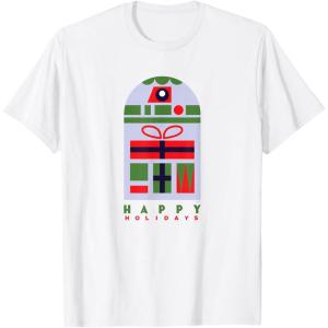 image:imageStar Wars R2D2 Nordic Print Happy Holidays Christmas TShirtWhite