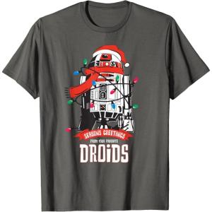 image:imageStar Wars R2D2 Seasons Greetings Droids Holiday TShirtAsphalt Grey
