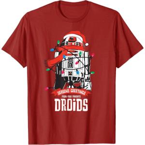 image:imageStar Wars R2D2 Seasons Greetings Droids Holiday TShirtCranberry Red