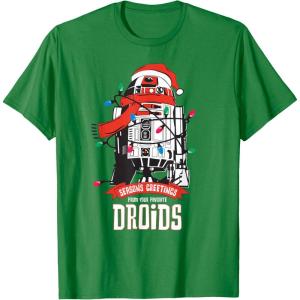 image:imageStar Wars R2D2 Seasons Greetings Droids Holiday TShirtKelly Green