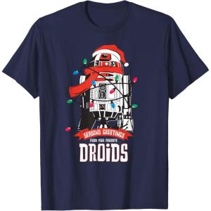 image:imageStar Wars R2D2 Seasons Greetings Droids Holiday TShirtNavy Blue
