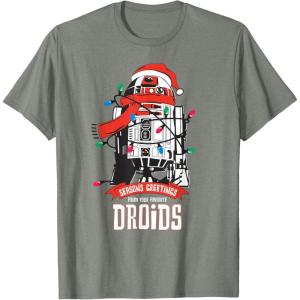 image:imageStar Wars R2D2 Seasons Greetings Droids Holiday TShirtOlive Heather