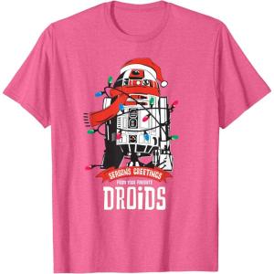 image:imageStar Wars R2D2 Seasons Greetings Droids Holiday TShirtPink Heather