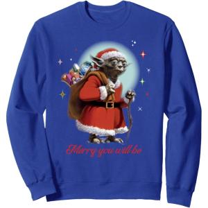 image:imageStar Wars Santa Yoda Merry You Will Be SweatshirtRoyal Blue