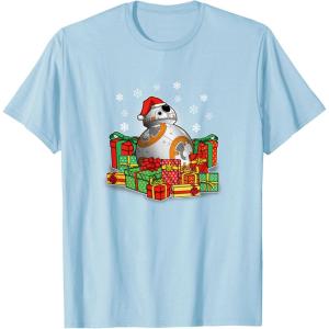 image:imageStar Wars The Force Awakens Christmas BB8 Full Of Presents TShirtBaby Blue