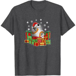 image:imageStar Wars The Force Awakens Christmas BB8 Full Of Presents TShirtDark Heather Grey