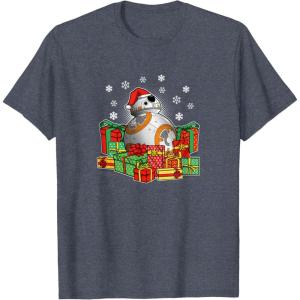 image:imageStar Wars The Force Awakens Christmas BB8 Full Of Presents TShirtHeather Blue