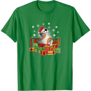 image:imageStar Wars The Force Awakens Christmas BB8 Full Of Presents TShirtKelly Green