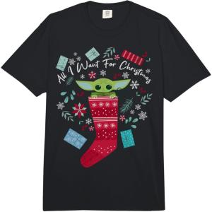 image:imageStar Wars The Mandalorian Christmas All I Want Stocking Comfort Colors Adult Heavyweight TshirtBlack