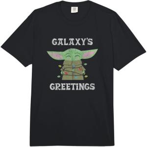 image:imageStar Wars The Mandalorian Christmas Galaxys Greetings Comfort Colors Adult Heavyweight TshirtBlack