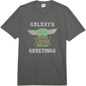 image:imageStar Wars The Mandalorian Christmas Galaxys Greetings Comfort Colors Adult Heavyweight TshirtDark Grey