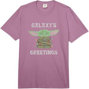 image:imageStar Wars The Mandalorian Christmas Galaxys Greetings Comfort Colors Adult Heavyweight TshirtPlum