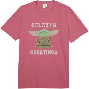 image:imageStar Wars The Mandalorian Christmas Galaxys Greetings Comfort Colors Adult Heavyweight TshirtRaspberry Red
