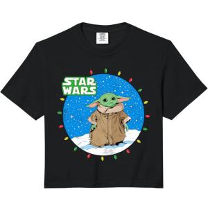 image:imageStar Wars The Mandalorian Christmas The Child Lights Comfort Colors Crop TopBlack