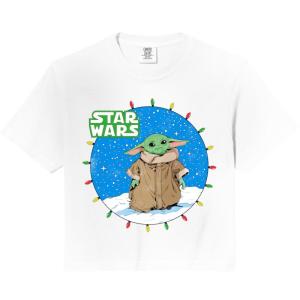 image:imageStar Wars The Mandalorian Christmas The Child Lights Comfort Colors Crop TopWhite