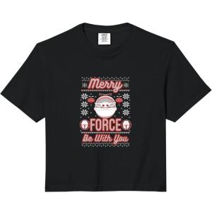 image:imageStar Wars The Mandalorian Christmas Ugly Sweater Merry Force Comfort Colors Crop TopBlack