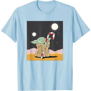 image:imageStar Wars The Mandalorian Grogu Christmas Holiday Candy Cane TShirtBaby Blue