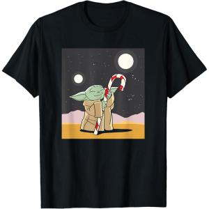 image:imageStar Wars The Mandalorian Grogu Christmas Holiday Candy Cane TShirtBlack