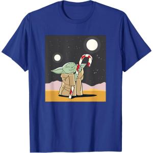 image:imageStar Wars The Mandalorian Grogu Christmas Holiday Candy Cane TShirtRoyal Blue