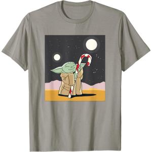 image:imageStar Wars The Mandalorian Grogu Christmas Holiday Candy Cane TShirtSlate Grey
