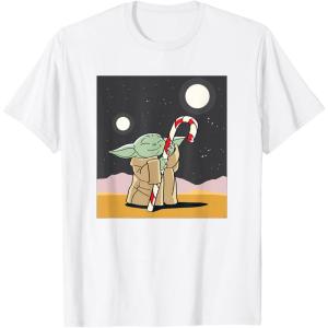 image:imageStar Wars The Mandalorian Grogu Christmas Holiday Candy Cane TShirtWhite