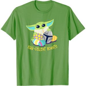 image:imageStar Wars The Mandalorian Grogu Easter Egg Cellent Bounty TShirtGrass Green
