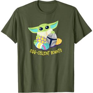 image:imageStar Wars The Mandalorian Grogu Easter Egg Cellent Bounty TShirtOlive Green