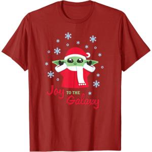 image:imageStar Wars The Mandalorian Grogu Joy to the Galaxy Holiday TShirtCranberry Red