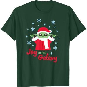 image:imageStar Wars The Mandalorian Grogu Joy to the Galaxy Holiday TShirtDark Green